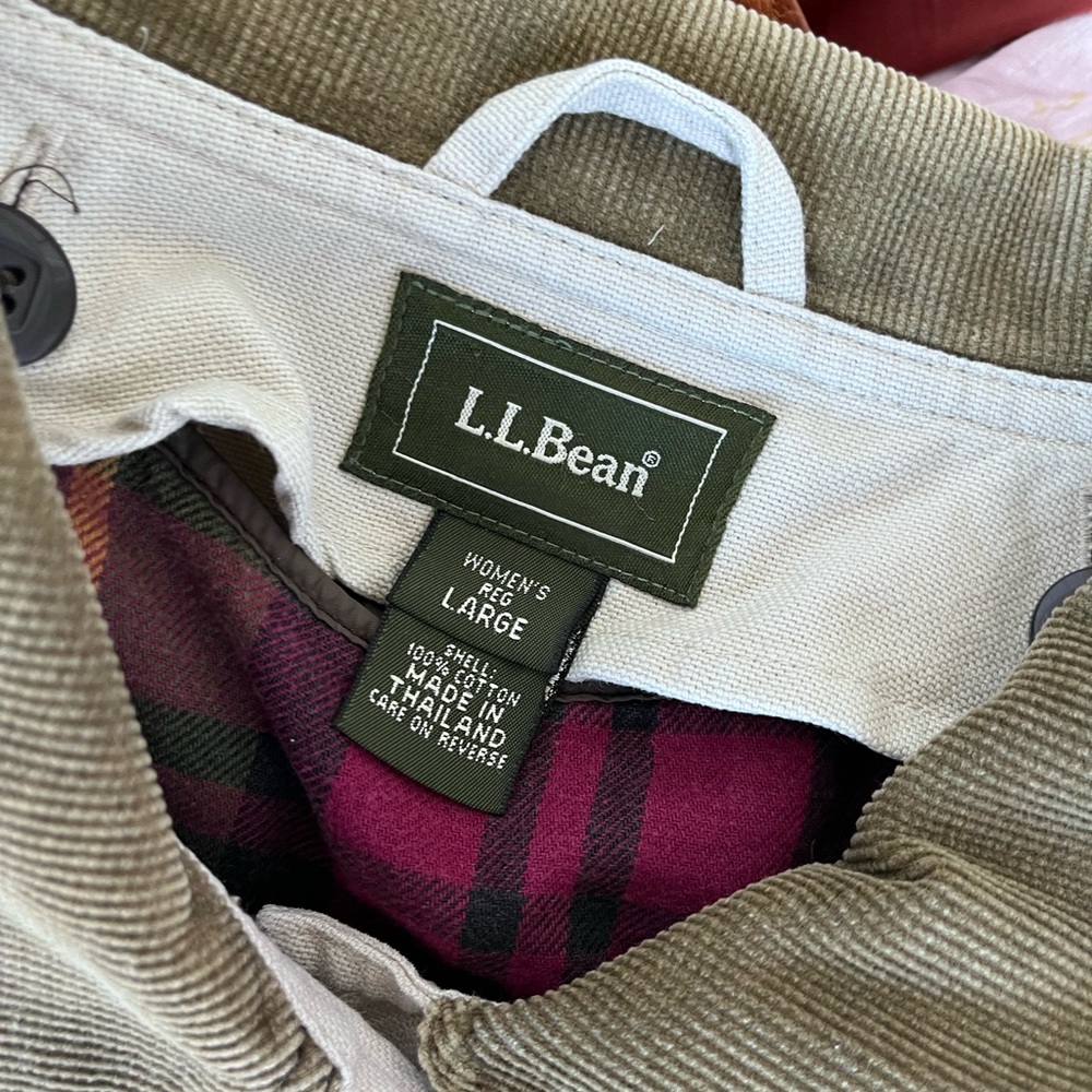 Vintage 90s LLbean flannel lined barn chore jacket coat tan - Picture 4 of 4